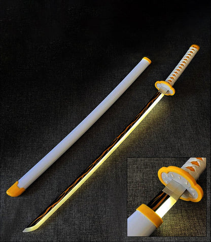 Zenitsu Demon slayer LED Wooden Katana – 104 cm Anime Cosplay Collectible Prop