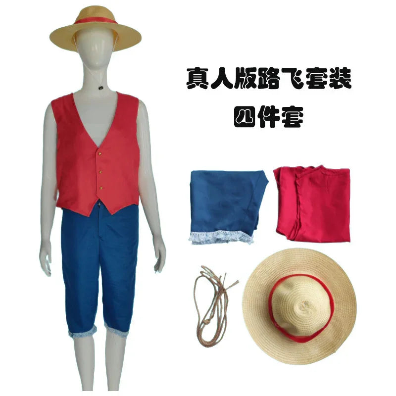 One Piece Monkey D. Luffy Inspired Cosplay Costume Set - Drakon Lifestyle India