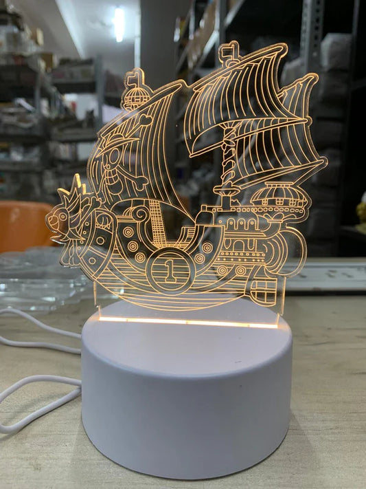 Luffy Ship 3D LED Night Lamp – Thousand Sunny One Piece Anime Light
