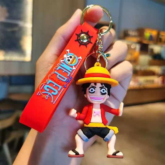 Luffy Taekwondo Rubber Keychain – Red One Piece Strap