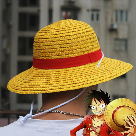 Luffy Straw Hat – Anime Pirate Cosplay Yellow Hat with Red Band