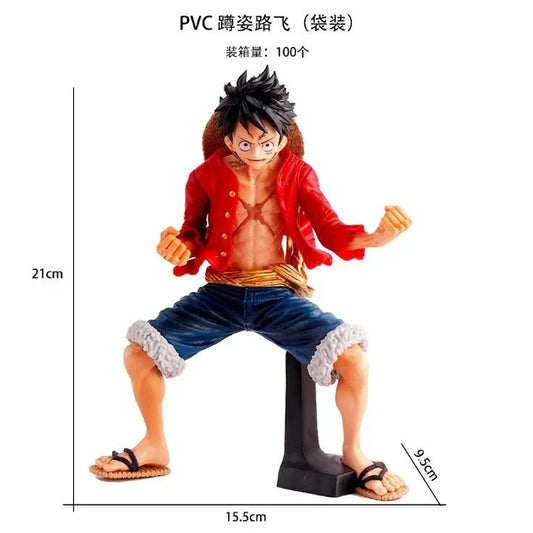 One Piece - Luffy Attack Pose Action Figure – Red Jacket with Hat (21 cm) - Drakon Lifestyle India