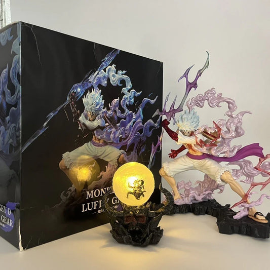 Monkey D. Luffy Gear 5 Anime Figure with LED Light – Boxed Collector Statue
