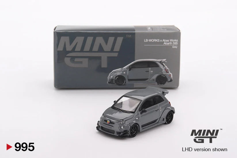1:64 LB-Works x Abas Works Abarth 595 Grey Diecast – Mini GT Collector Edition (#995)