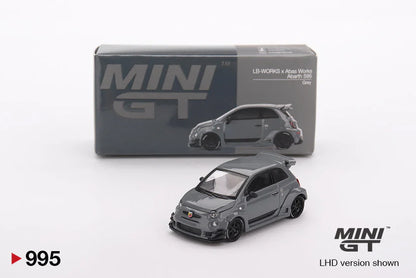 1:64 LB-Works x Abas Works Abarth 595 Grey Diecast – Mini GT Collector Edition (#995)