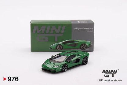 1:64 Lamborghini Countach LPI 800-4 Verde Medio Diecast – Mini GT Collector Edition (#976)