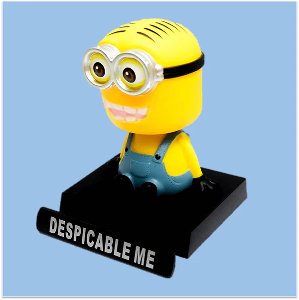 Minion Bobblehead – 11 cm Dashboard Figure with Goggles on Nameplate Base