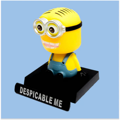 Minion Bobblehead – 11 cm Dashboard Figure with Goggles on Nameplate Base