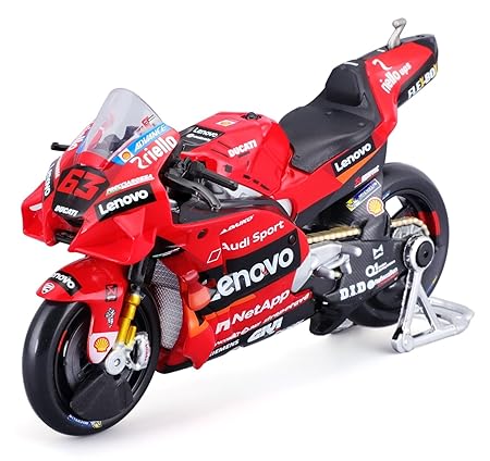 1:18 Ducati Desmosedici GP 2022 Lenovo Team #63 Diecast Bike by Maisto – Red
