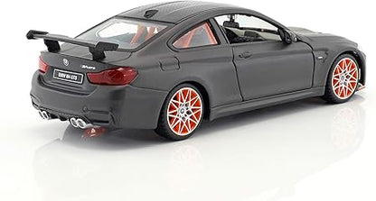 1:24 Maisto BMW M4 GTS Diecast Model – Matte Grey with Orange Rims & Aero Wing