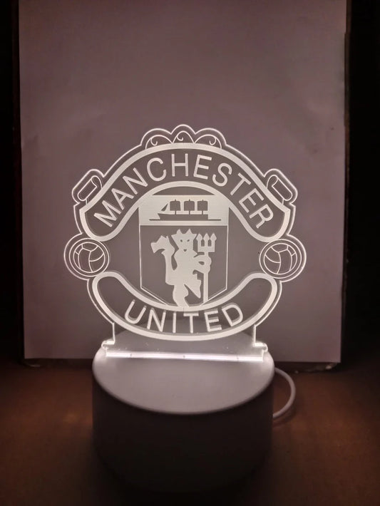 Manchester United 3D LED Night Lamp – Football Club Crest Acrylic Light