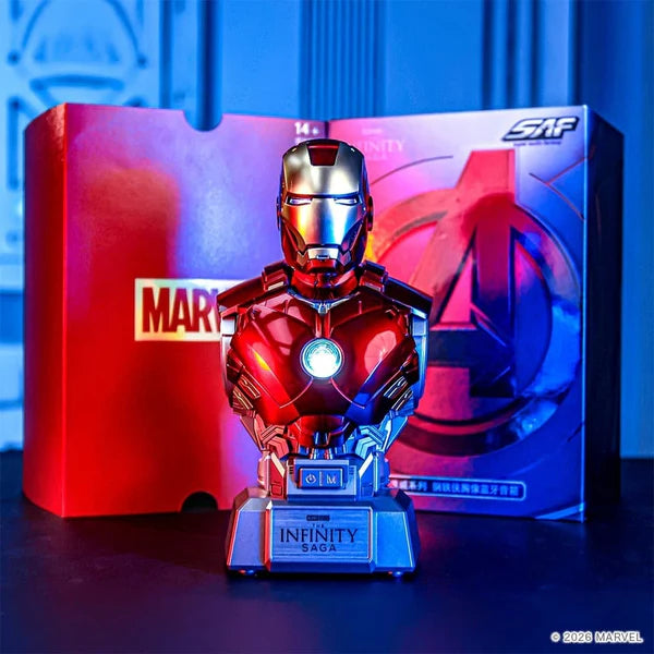 Marvel Iron Man MK4 Active Edition Bluetooth Speaker with LED Lights | Mecha Theme Desktop Collectible