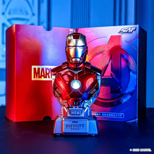 Marvel Iron Man MK4 Active Edition Bluetooth Speaker with LED Lights | Mecha Theme Desktop Collectible