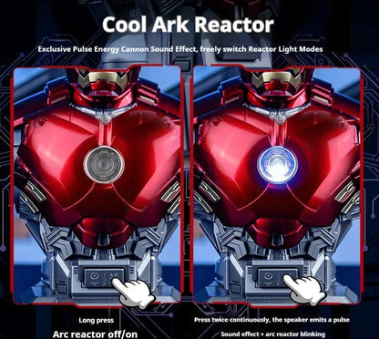 Marvel Iron Man MK4 Active Edition Bluetooth Speaker with LED Lights | Mecha Theme Desktop Collectible