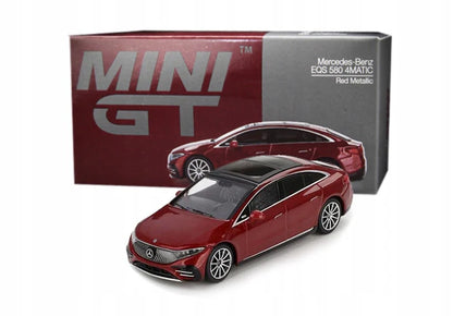 1:64 Mercedes-Benz EQS 580 4MATIC Red Metallic Diecast – Mini GT Collector Edition