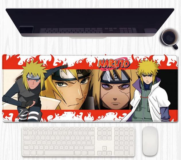 Minato Namikaze Desk Mat 80×30 cm – Extended Keyboard & Mouse Pad with Anti‑Slip Rubber and Stitched Edges