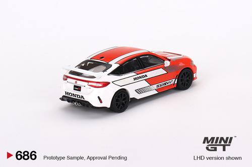 1:64 Honda Civic Type R #2 2023 Pace Car White Diecast – Mini GT Collector Edition (#721)