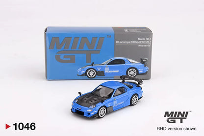 1:64 Mazda RX-7 RE-Amemiya 20B NA 3Rotor-7 Blue Diecast – Mini GT Collector Edition (#1046)