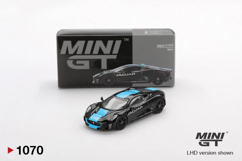 1:64 Jaguar C-X75 Black Diecast – Mini GT Collector Edition (#1070)