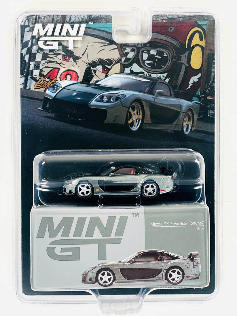 1:64 Mazda RX-7 VeilSide Fortune7 Grey Diecast – Mini GT Collector Edition (#1057)