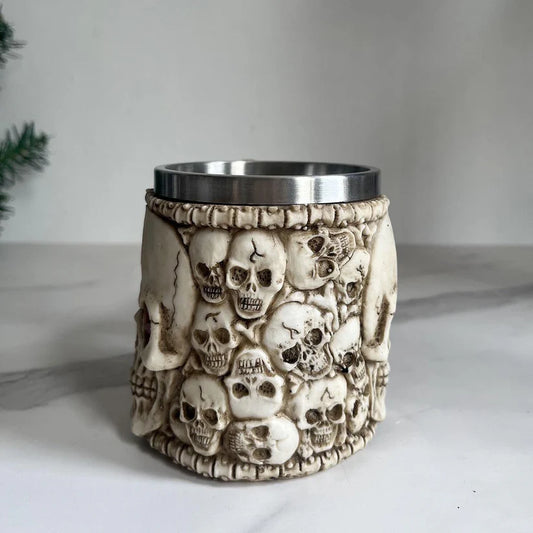 Bone Pile Mini Skull Glass – Stainless Steel Inner Cup