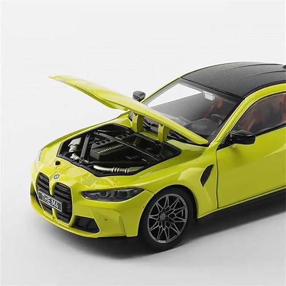 1:24 Scale BMW M4 G82 Coupe Diecast Model – Sao Paulo Yellow with Black Roof