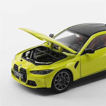 1:24 Scale BMW M4 G82 Coupe Diecast Model – Sao Paulo Yellow with Black Roof