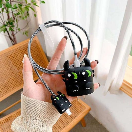 Night Fury (Toothless) 20W iPhone Silicone Charger Cover Set
