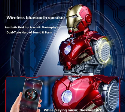 Marvel Iron Man MK4 Active Edition Bluetooth Speaker with LED Lights | Mecha Theme Desktop Collectible