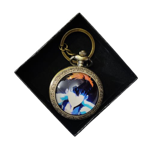 One Piece Anime Vintage Pocket Watch Keychain – Dark Hero Portrait