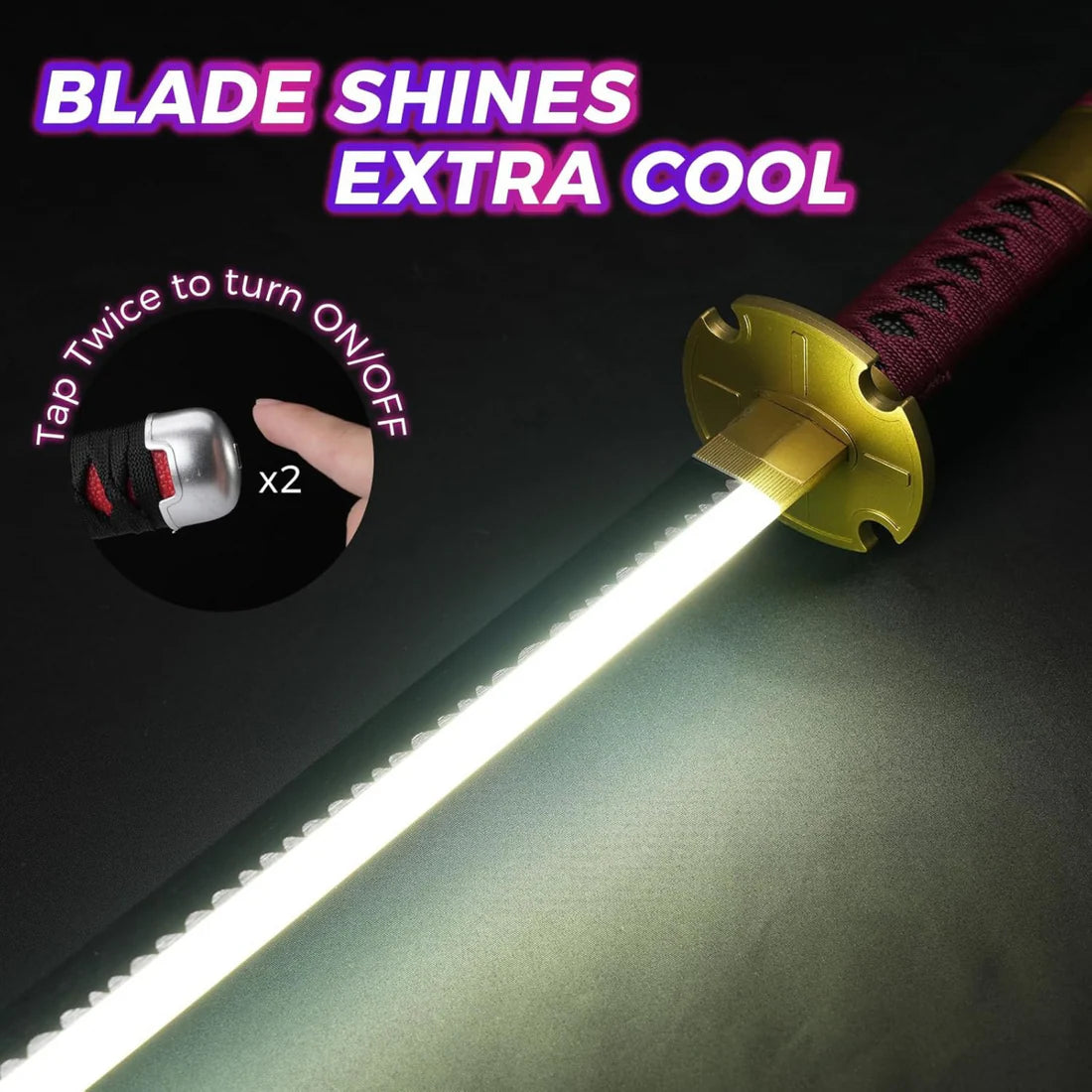 One Piece Roronoa Zoro Sandai Kitetsu LED Wooden Katana Sword 104 cm