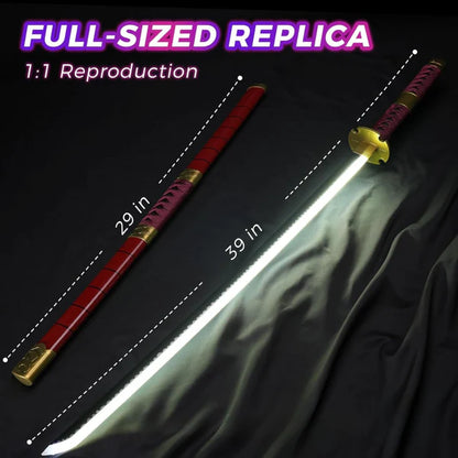 One Piece Roronoa Zoro Sandai Kitetsu LED Wooden Katana Sword 104 cm