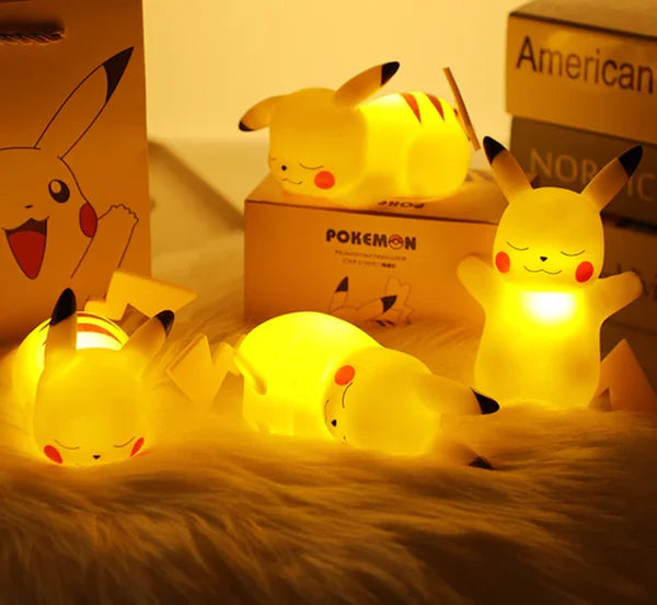 Pikachu LED Lamp Figure Set of 4  – 10 cm Pokémon Collectible Light Decor