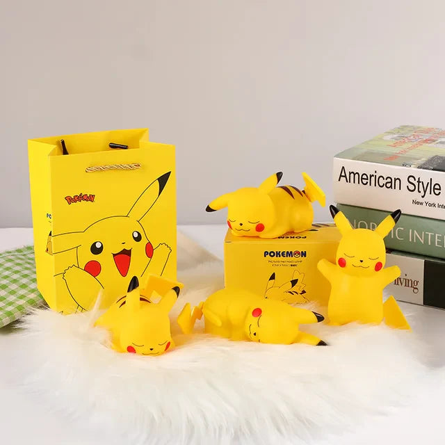 Pikachu LED Lamp Figure Set of 4  – 10 cm Pokémon Collectible Light Decor