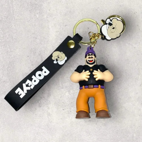 Popeye Bluto Rubber Keychain – Black Strap