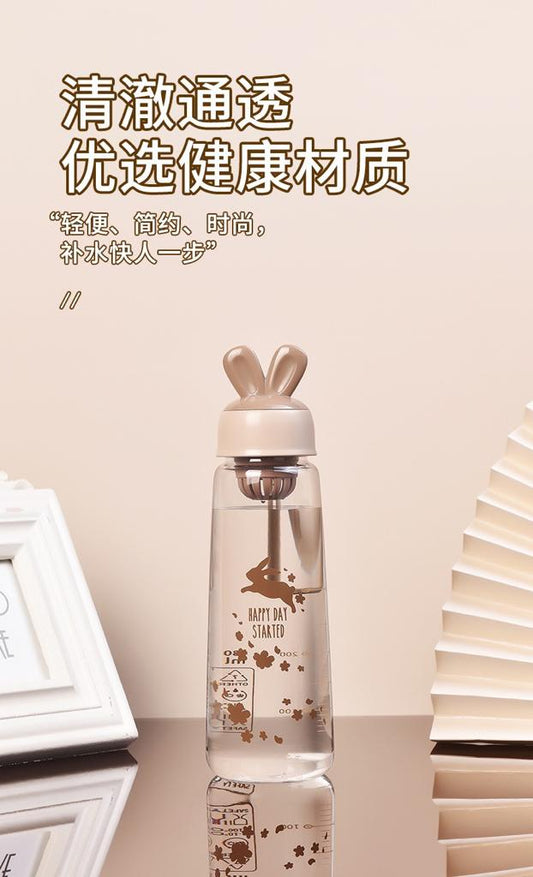 Rabbit Bunny Water Bottle – Cute Transparent Bottle for Girls