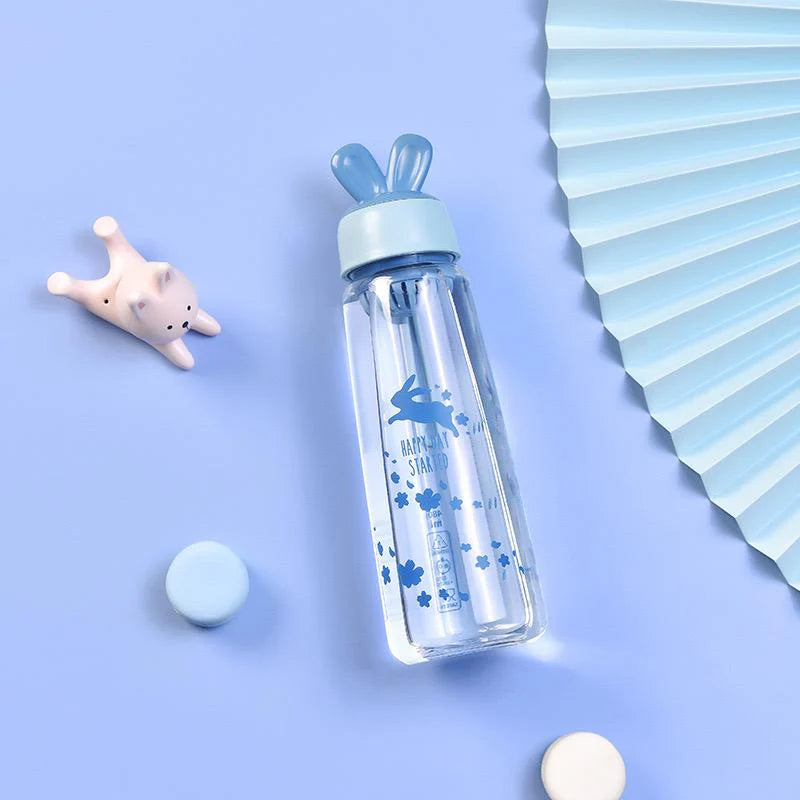 Rabbit Bunny Water Bottle – Cute Transparent Bottle for Girls