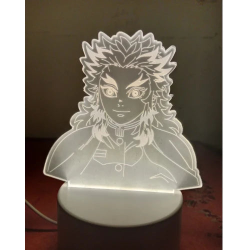 Rengoku Kyojuro 3D LED Night Lamp – Demon Slayer Anime Acrylic Light