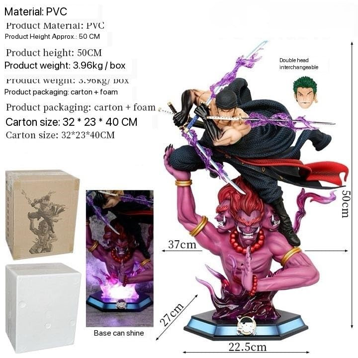 Action figure with packaging and product details on a white background