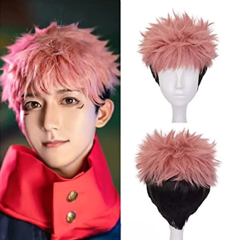 Jujutsu Kaisen - Yuji Itadori Cosplay Wig – Pink and Black Spiky Anime Hair