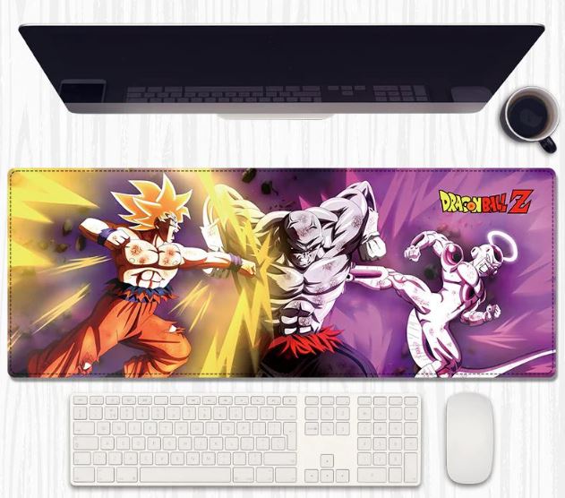 Saiyan Strike Desk Mat 80×30 cm – Extended Keyboard & Mouse Pad with Anti‑Slip Rubber and Stitched Edges