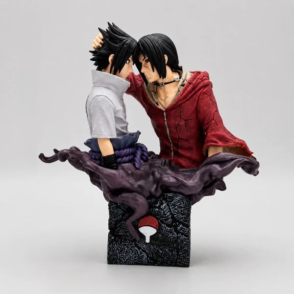 Sasuke & Itachi Brotherhood Bust Statue – 18CM Naruto Anime Collectible