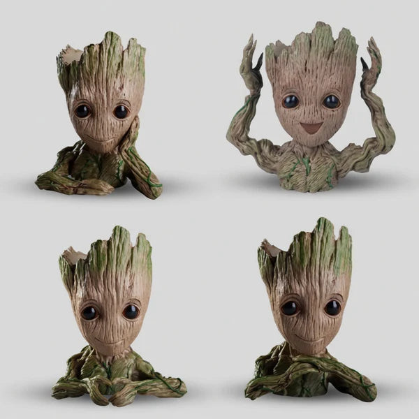 Baby Groot Pen Stand & Planter Set – 4 Piece Desk Organizer Collection