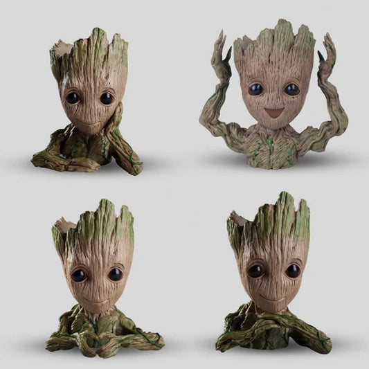 Baby Groot Pen Stand & Planter Set – 4 Piece Desk Organizer Collection