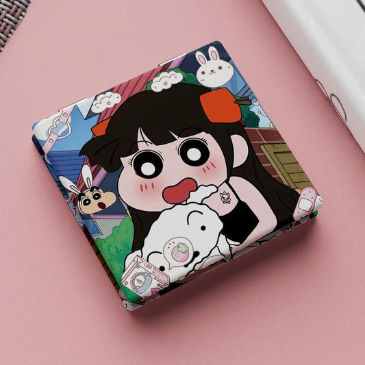 Shinchan & Himawari Pocket Mirror – Cute Cartoon Compact Mirror