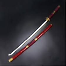 One piece-Shusui  **LED** Anime Bamboo Wooden Katana – Black & Red  Cosplay Collectible Prop