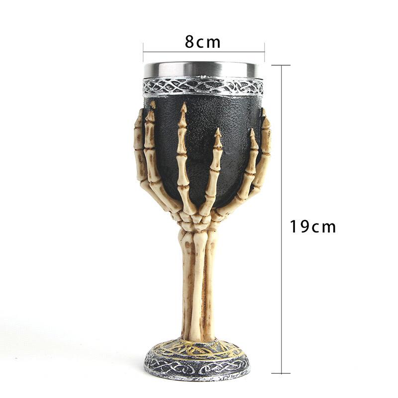 Skeleton Hand Goblet – 19 cm Stainless Steel Skull Chalice