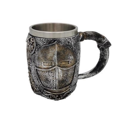 Crusader Knight Helm Steel Mug – Medieval Warrior Cup