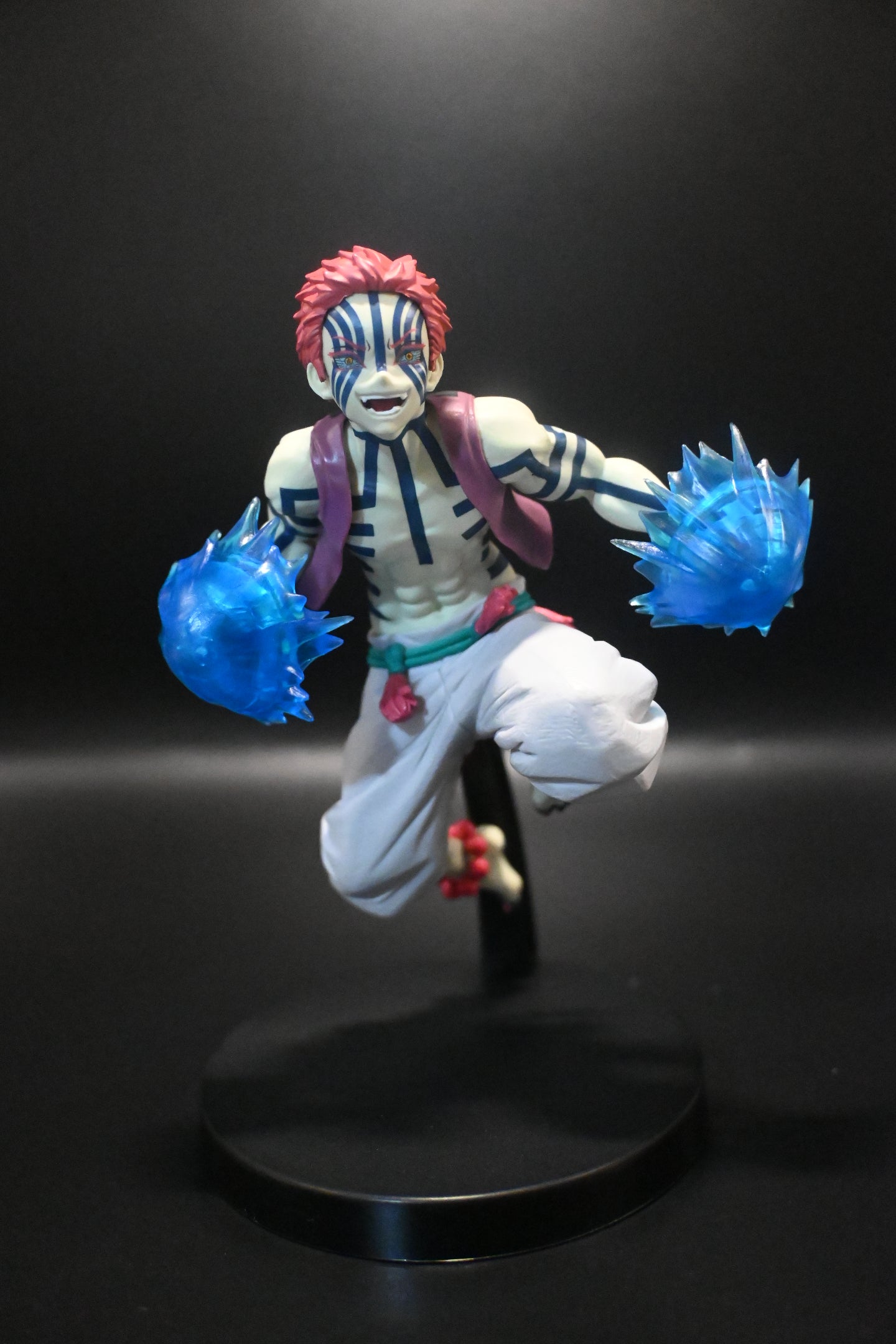Sky Strike Akaza Figure – Floating Demon with Blue Energy Fists