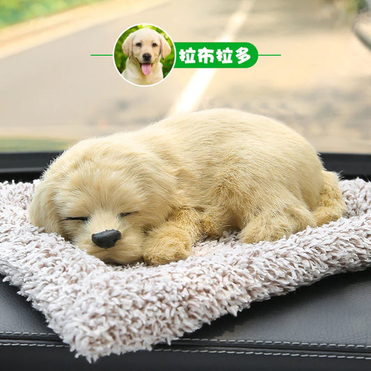 Small Sleeping Dog Showpiece – Golden Puppy on Cushion